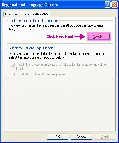 XP Language Tab on Regional Control Panel
